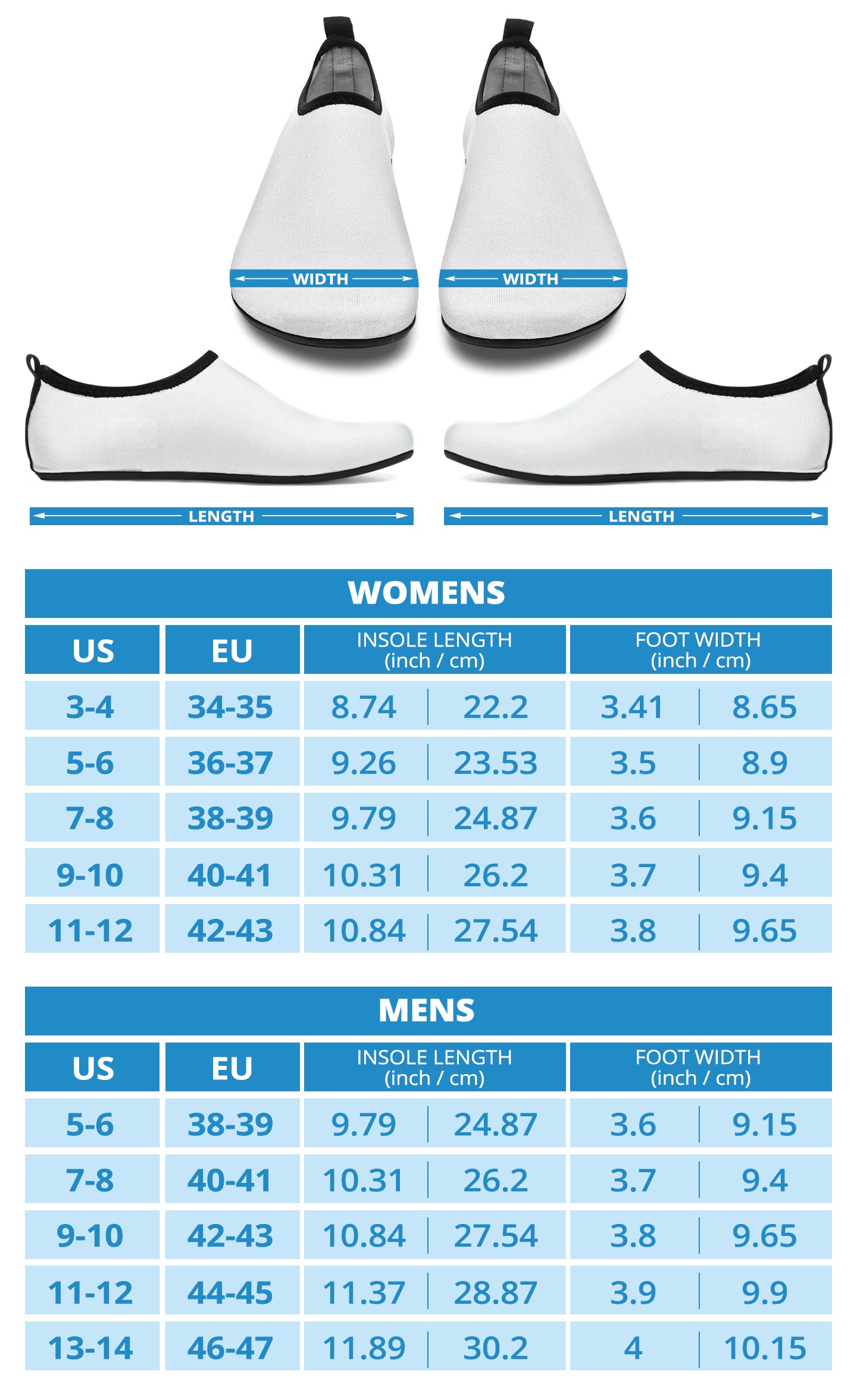 Aqua Shoes Size Chart