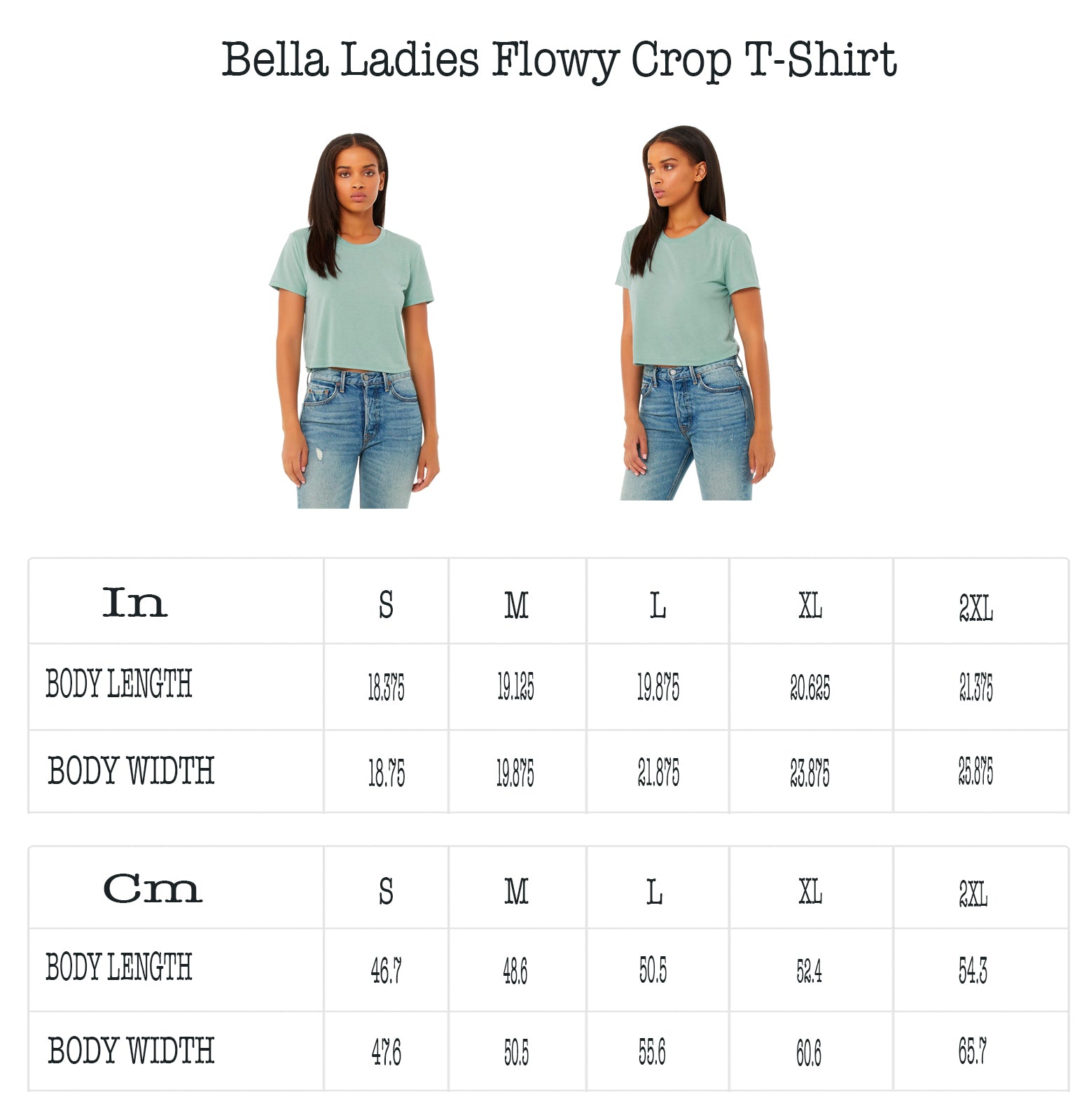 Bella Ladies Flowy Crop T-Shirt