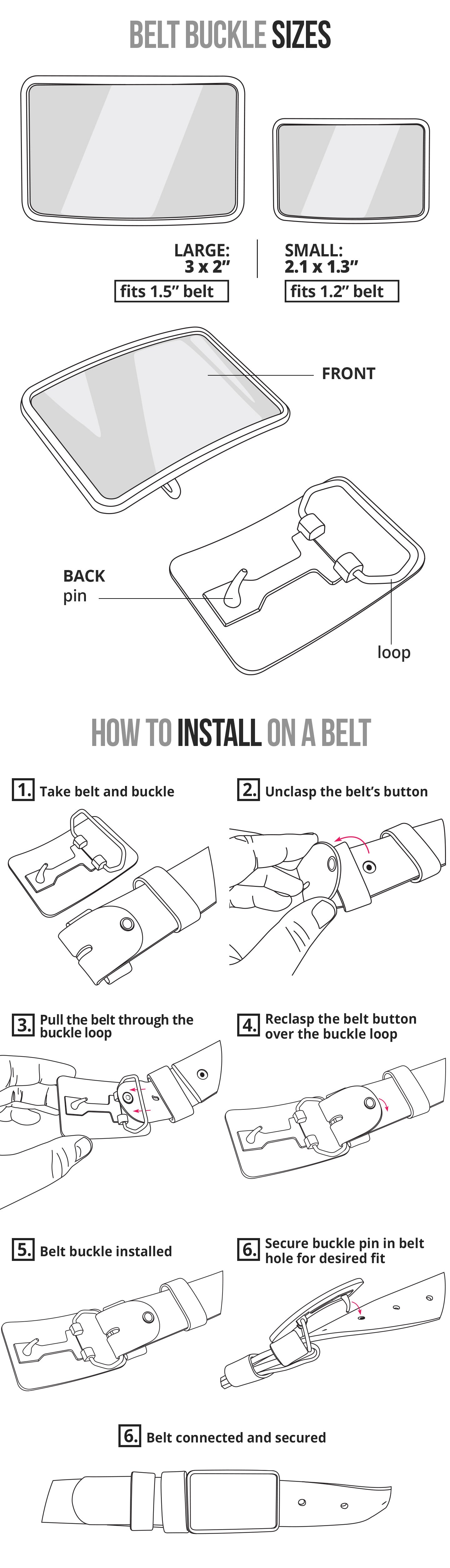 Belt Buckle Size Chart