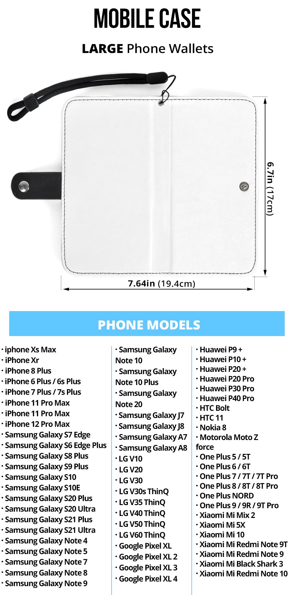 Wallet Phone Case Size Chart