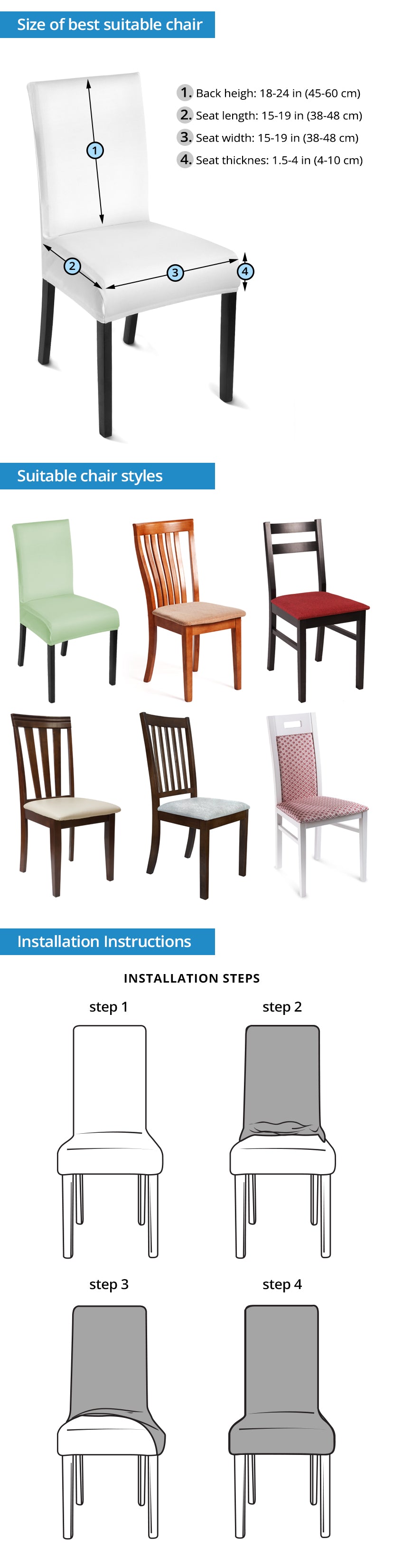 Chair Slip Cover Size Chart