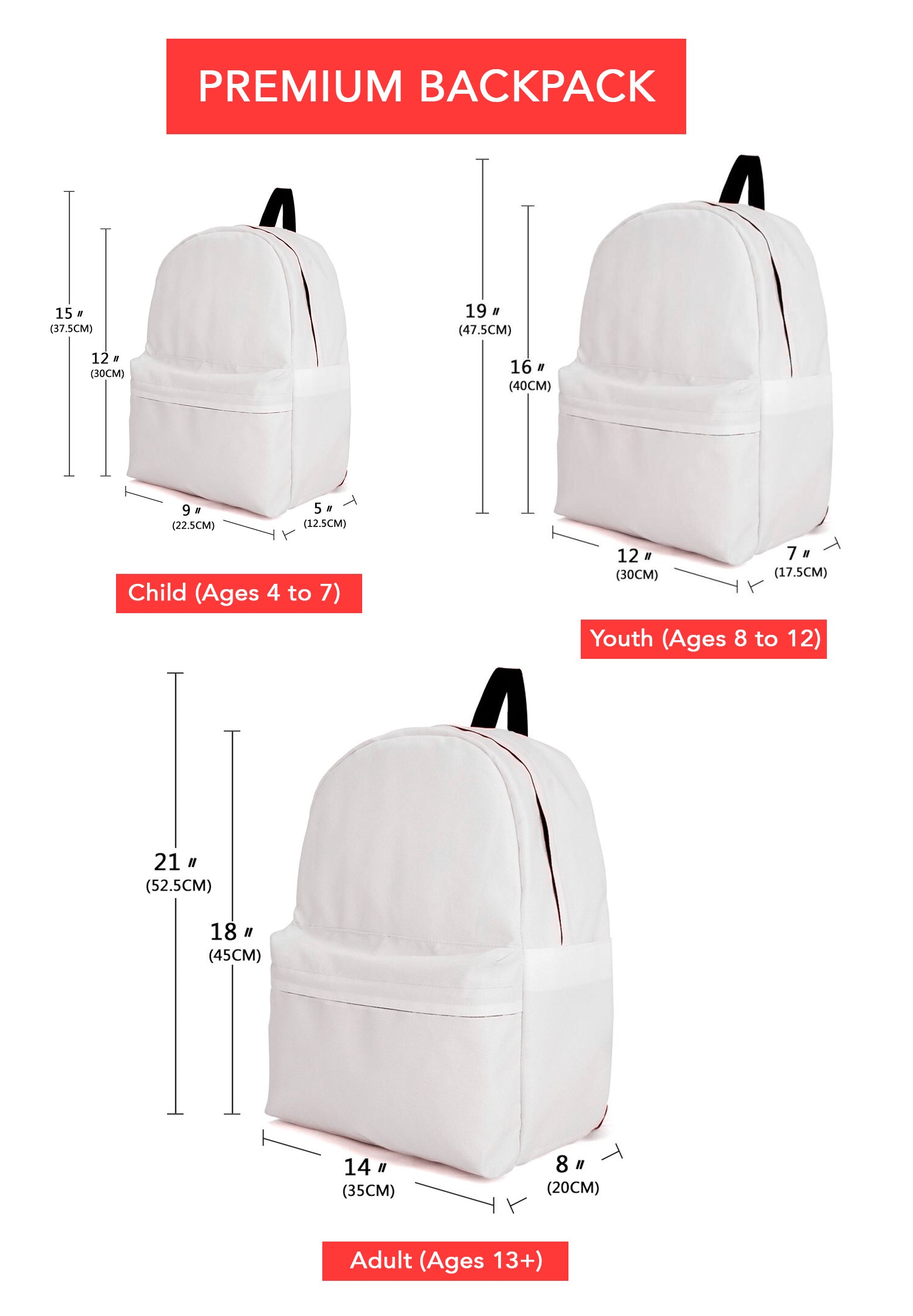 Backpack Sizing Chart