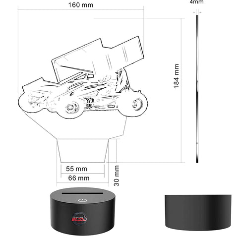 sprint car 3d led lamp