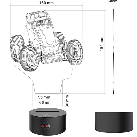 sprint car non wing lamp