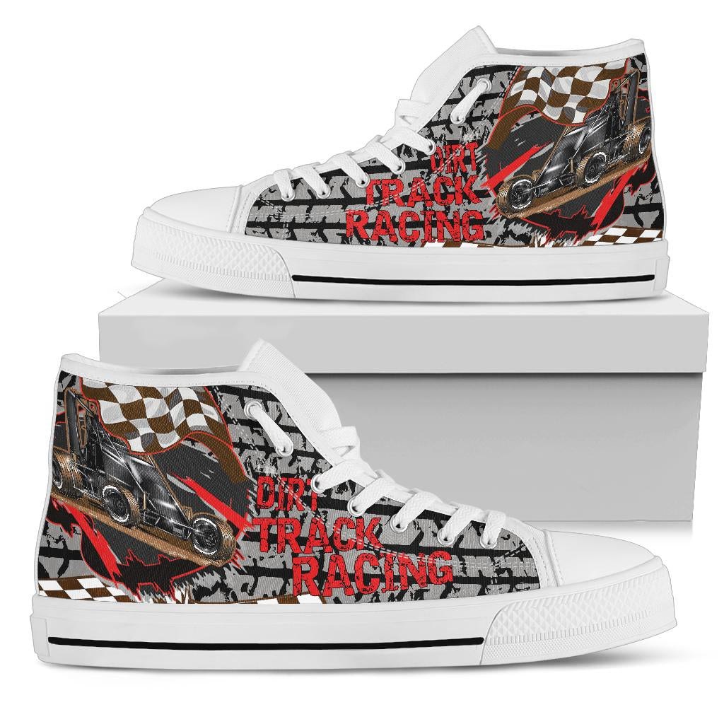 Dirt Track Racing Non Wing Sprint Car High Top Shoes – Racing Is In My ...