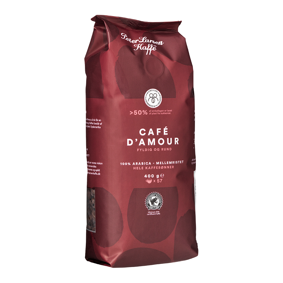 Se CAFÉ D'AMOUR 400G hos Peterlarsenkaffeshop