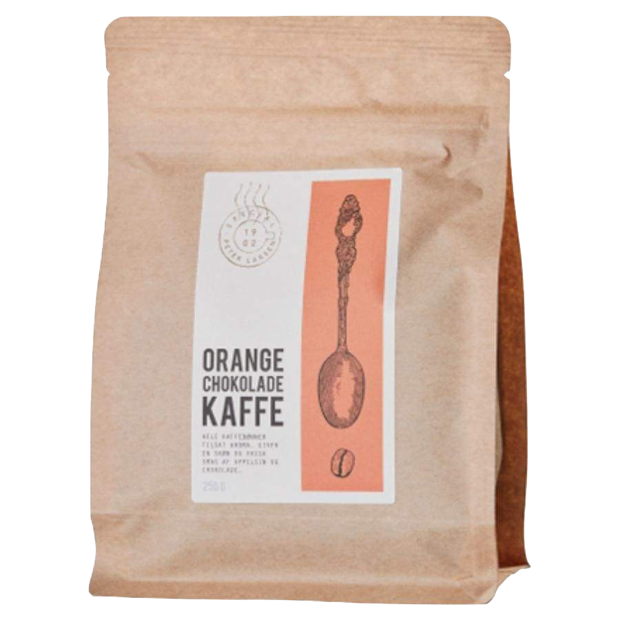 Se ORANGE/CHOKOLADE AROMAKAFFE 250G hos Peterlarsenkaffeshop