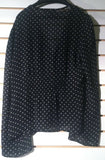 Women's Sheer Black Polka Dot Blouse Size S by Moda International (01010)