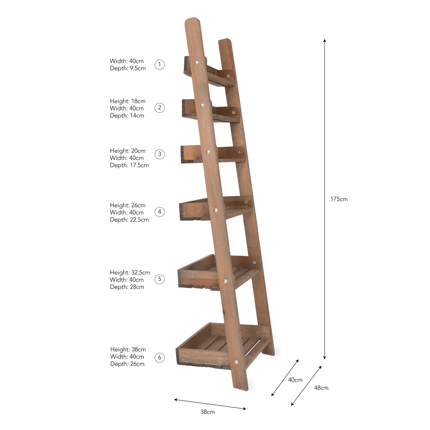 Aldsworth Shelf Ladder Small Spruce by Garden Trading