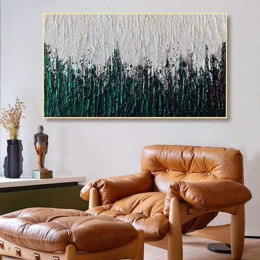 Abstract gold, green and blue landscape painting