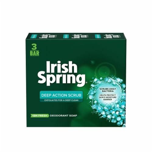 Irish Spring Deep Action Scrub Soap Bar - Set of 3
