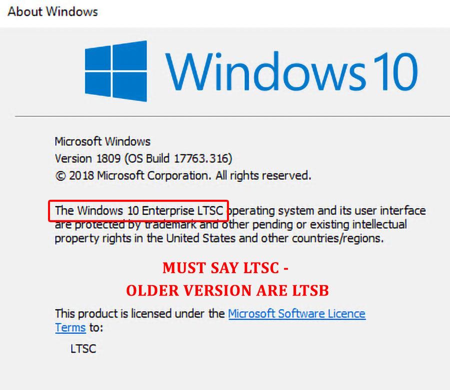 Windows 10 Enterprise LTSC 2019