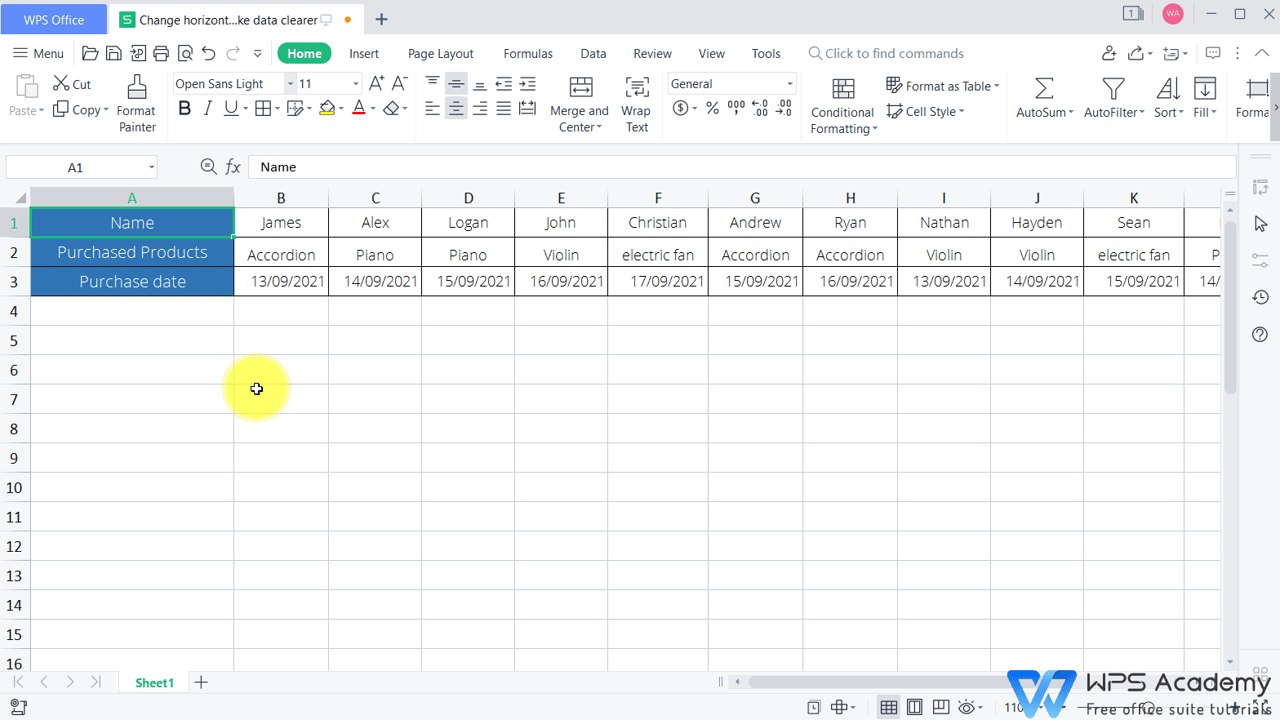 How to Change Vertical to Horizontal in Excel?