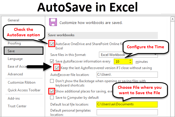 How To Set Autosave In Excel