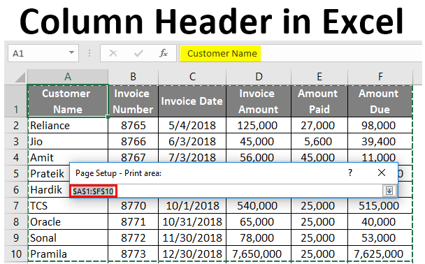 How to Make Column Headers in Excel?