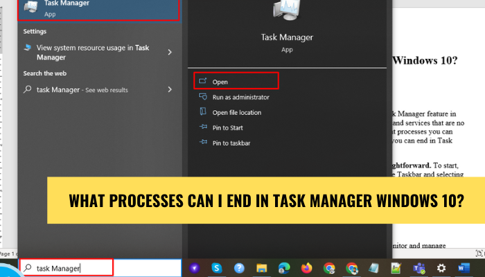 What Processes I End in Task Manager Windows 10?