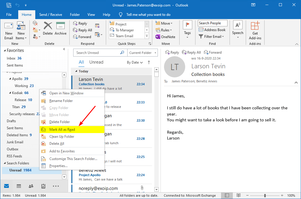 How To Mark All Emails As Read Outlook