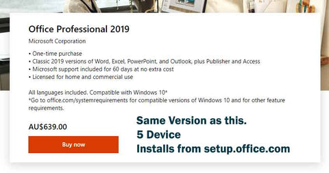 Microsoft Office Professional Plus 2019 for Windows: One-Time