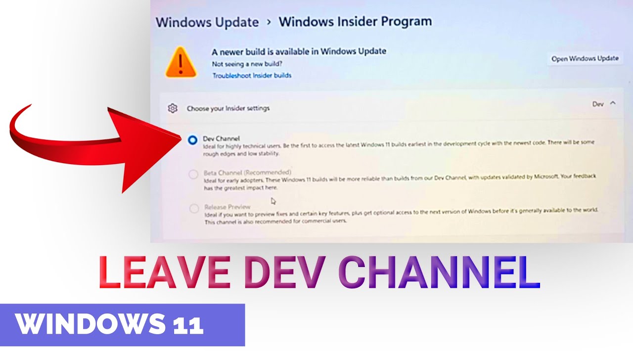 How to Leave Dev Channel Windows 11