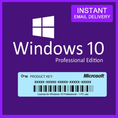 Windows 10 PRO Professional License - RETAIL DIGITAL Instant