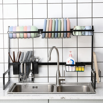 Over Sink Dish Rack, 25.59 Sink Rack Dish Drainer Dish Drying Rack for  Kitchen Organizer Storage Space Saver Shelf Utensils Holder Dish Rack Over  Sink 