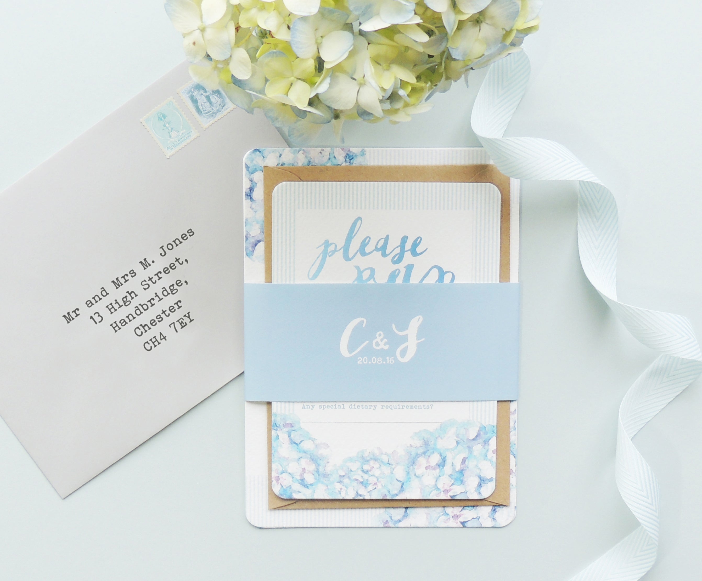 Project Pretty Hydrangea wedding invitations