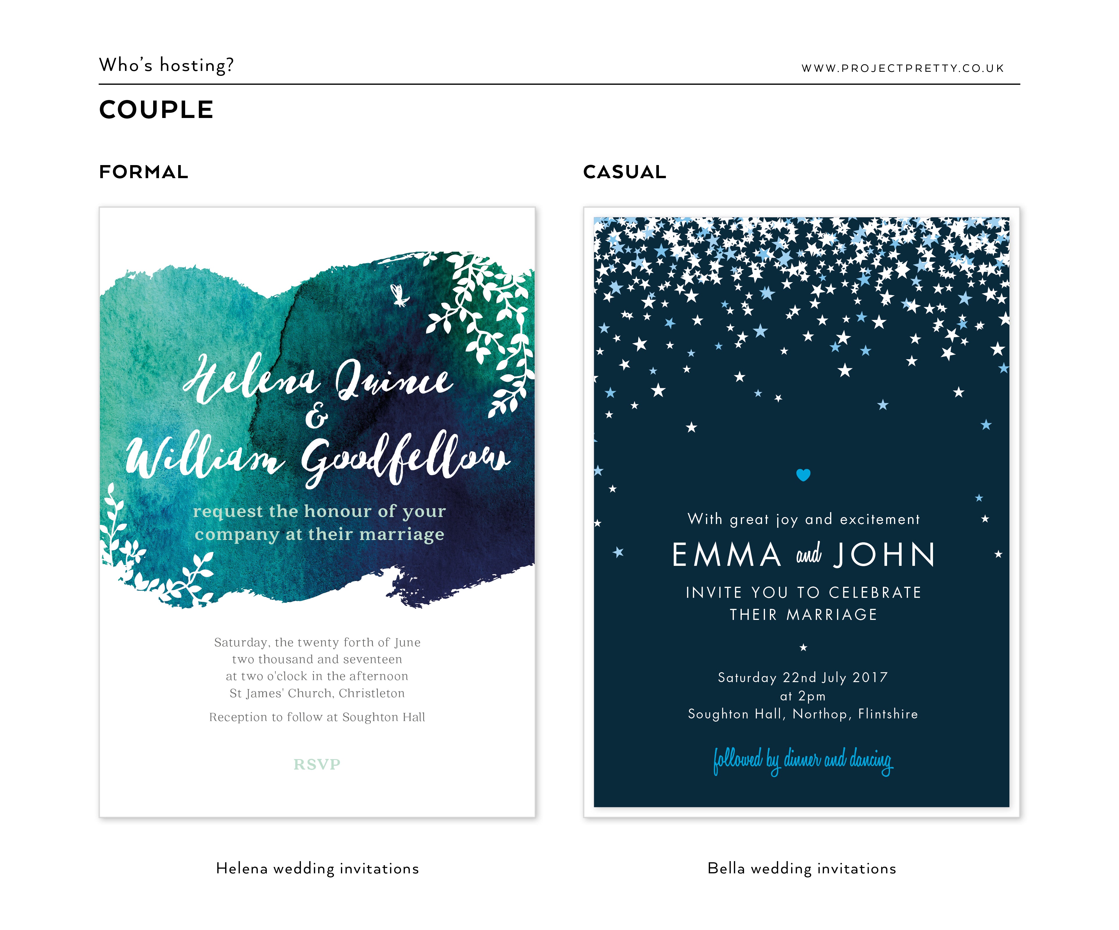 wedding invitations wording couple hosting