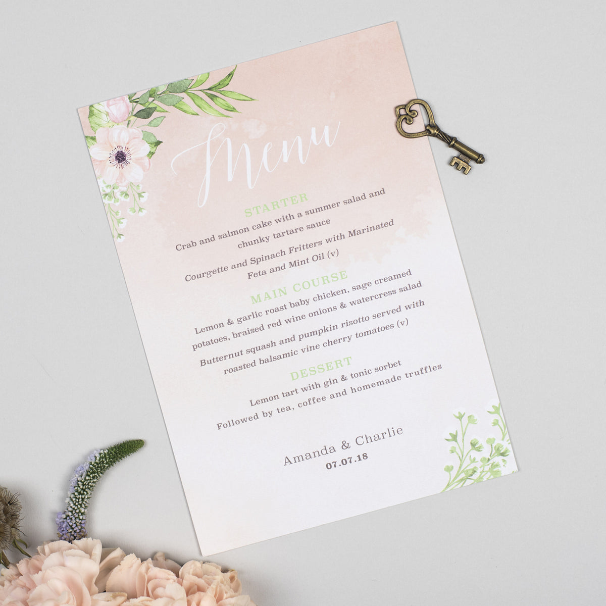 Eloise Menu Cards | Wedding invitations and stationery