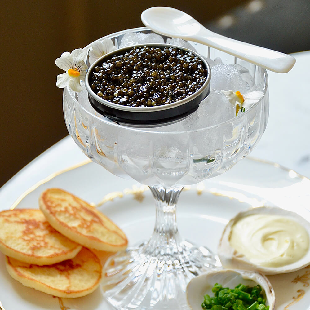 Acopa 3-Piece Caviar Service Set with Server and Mother of Pearl Spoon