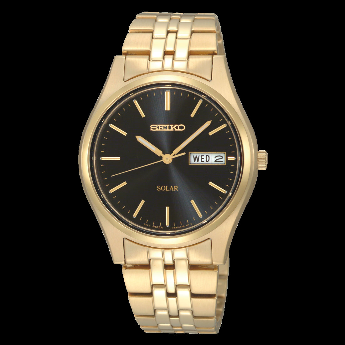 Seiko Mens Gold Plated Solar Watch SNE044P9 – Robert Openshaw Fine Jewellery