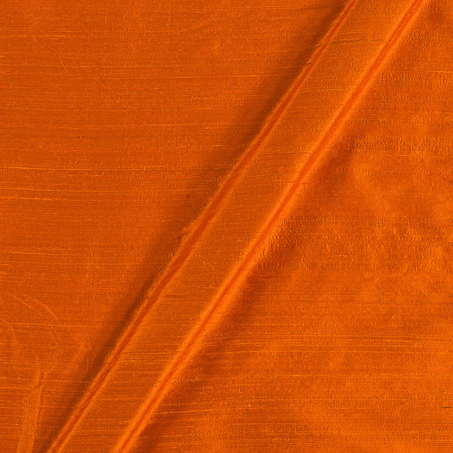 95 gm Pure Handloom Raw Silk Tangerine Orange Colour Fabric – SourceItRight