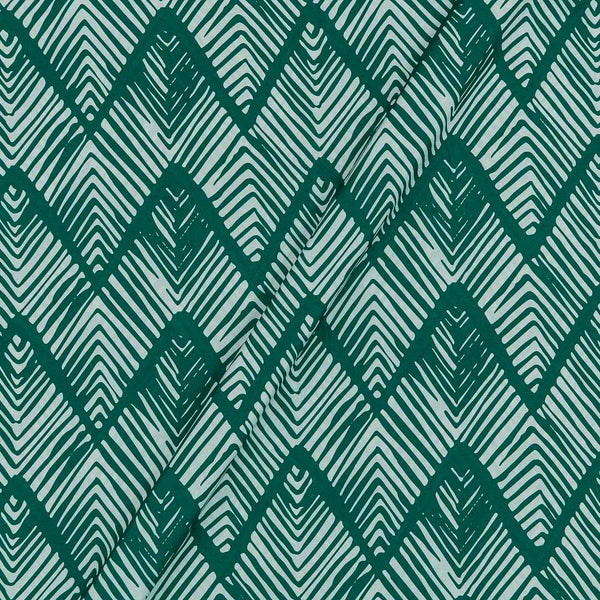 Moss Crepe Peacock Green Colour Digital Chevron Print 46 inches Width -  SourceItRight