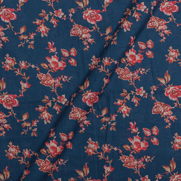 Cotton Mal [80 x 120] Navy Blue Colour Floral Jaal Print 43 Inches Width Fabric freeshipping - SourceItRight