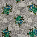 Soft Spun Cotton Strom Grey Colour Floral Jaal Foil Printed Fabric freeshipping - SourceItRight