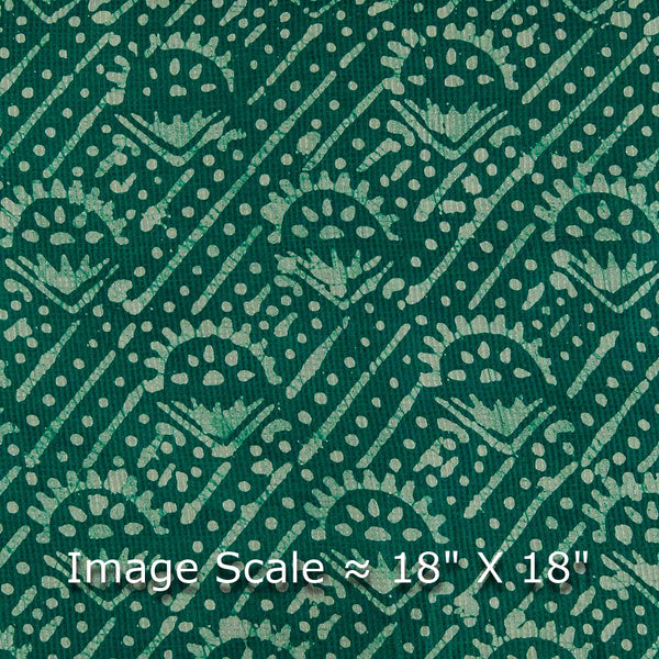 Buy Bhagalpur Cotton Silk Peacock Green Colour Jacquard Batik Fabric  9453R-cpg2 Online - SourceItRight