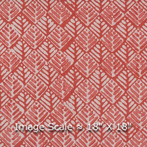 Dabu Cotton Brick Colour Geometric Print Fabric ...