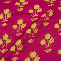 Rayon Dobby Rani Pink Colour 42 inches Width Discharge Print Fabric