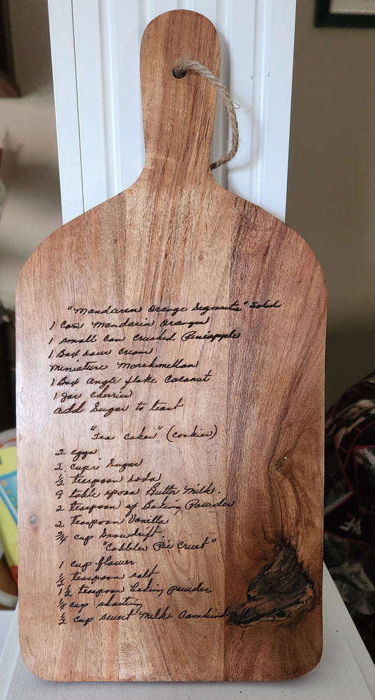 Personalized Recipe Heirloom Cutting Board (15 long by 7 wide) –  bryantswoodwork