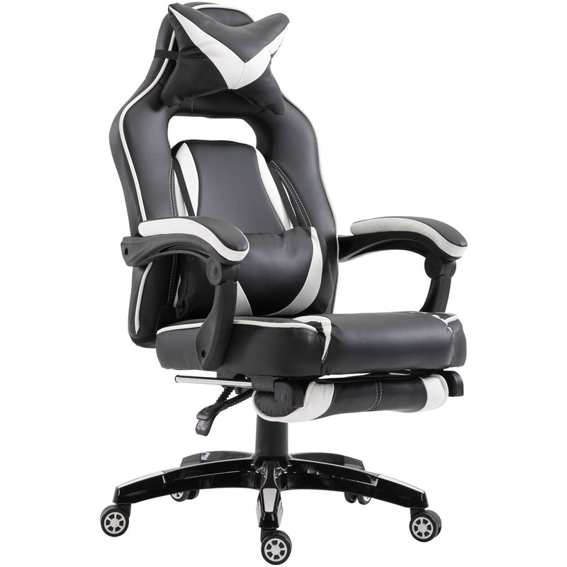 Nancy's Duck Run Executive Gaming Chair - Wit, Zwart - Synthetisch, Metaal - 27,55 cm x 25,59 cm x 45,27 cm