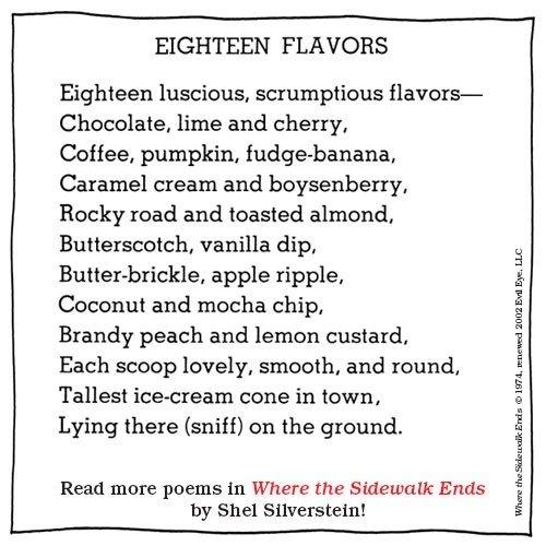 Eighteen Flavors poem by Shel Silverstein