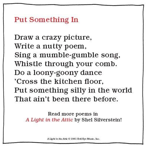 Put Something In poem by Shel Silverstein