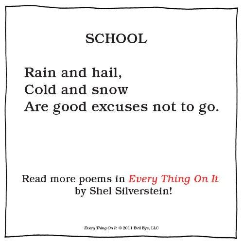 School poem by Shel Silverstein