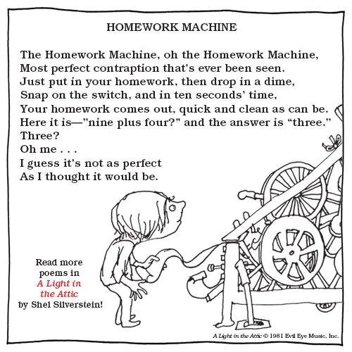 Homework Machine poem by Shel Silverstein
