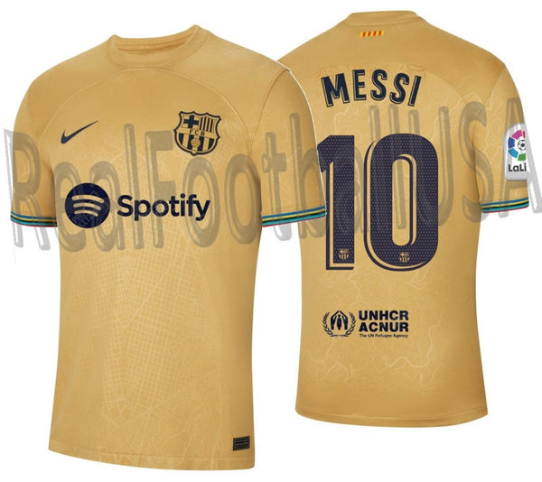 NIKE LIONEL MESSI FC BARCELONA AWAY JERSEY 2022/23 – REALFOOTBALLUSA.NET