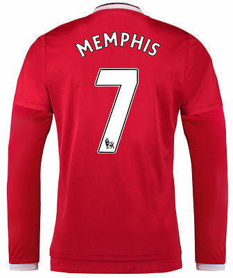 ADIDAS MEMPHIS DEPAY MANCHESTER UNITED LONG SLEEVE HOME JERSEY 2015/16