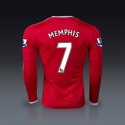 ADIDAS MEMPHIS DEPAY MANCHESTER UNITED LONG SLEEVE HOME JERSEY 2015/16 ...