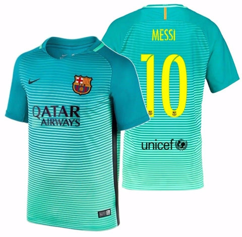 NIKE LIONEL MESSI FC BARCELONA THIRD YOUTH JERSEY 2016/17 – REALFOOTBALLUSA.NET