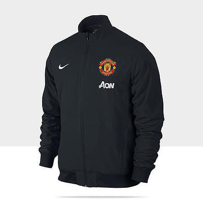 NIKE MANCHESTER UNITED SQUAD SIDELINE WOVEN WARM UP TRACKSUIT Black/Wh ...