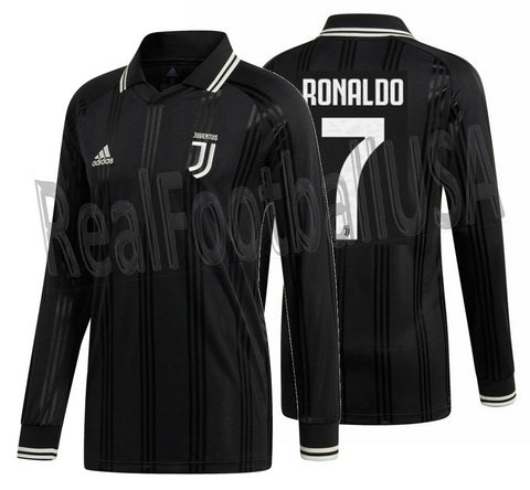 Adidas Cristiano Ronaldo Juventus Icons Long Sleeve T Shirt Retro Jersey 201920