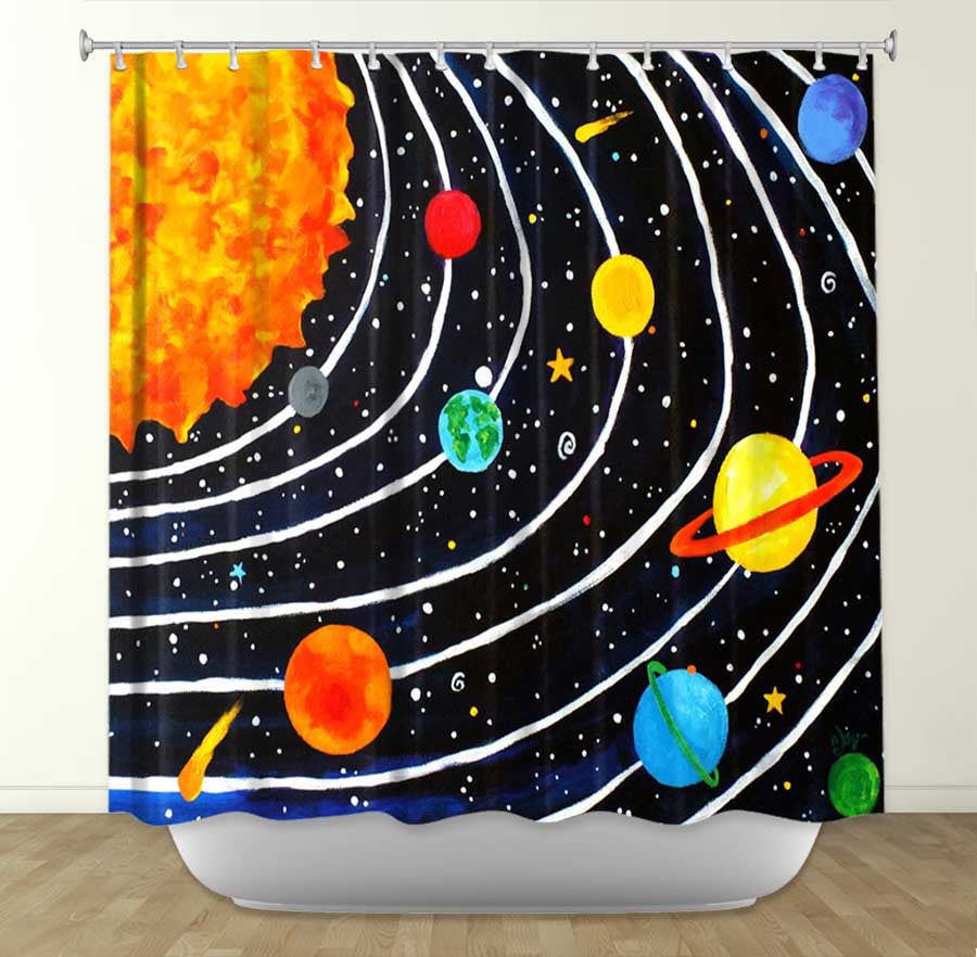 Solar System By Nicola Joyner Fabric Shower Curtain Showercurtainhqcom